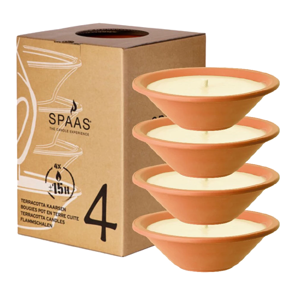 4x Ronde Vuurpot Large - Set Van 4 - Oranje Terracotta - SPAAS