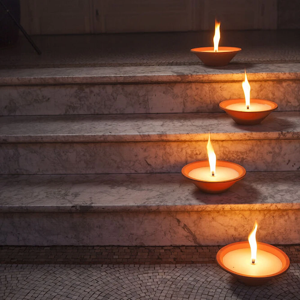 4x Ronde Vuurpot Large - Set Van 4 - Oranje Terracotta - SPAAS - Afbeelding 5