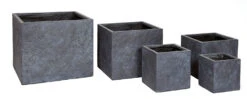 Plantenbak Arizona Cubi - L34 X B34 X H30cm - Donkergrijs -Groen Verkoop arizona cubi graphite w34h30 plantenbak 7 8
