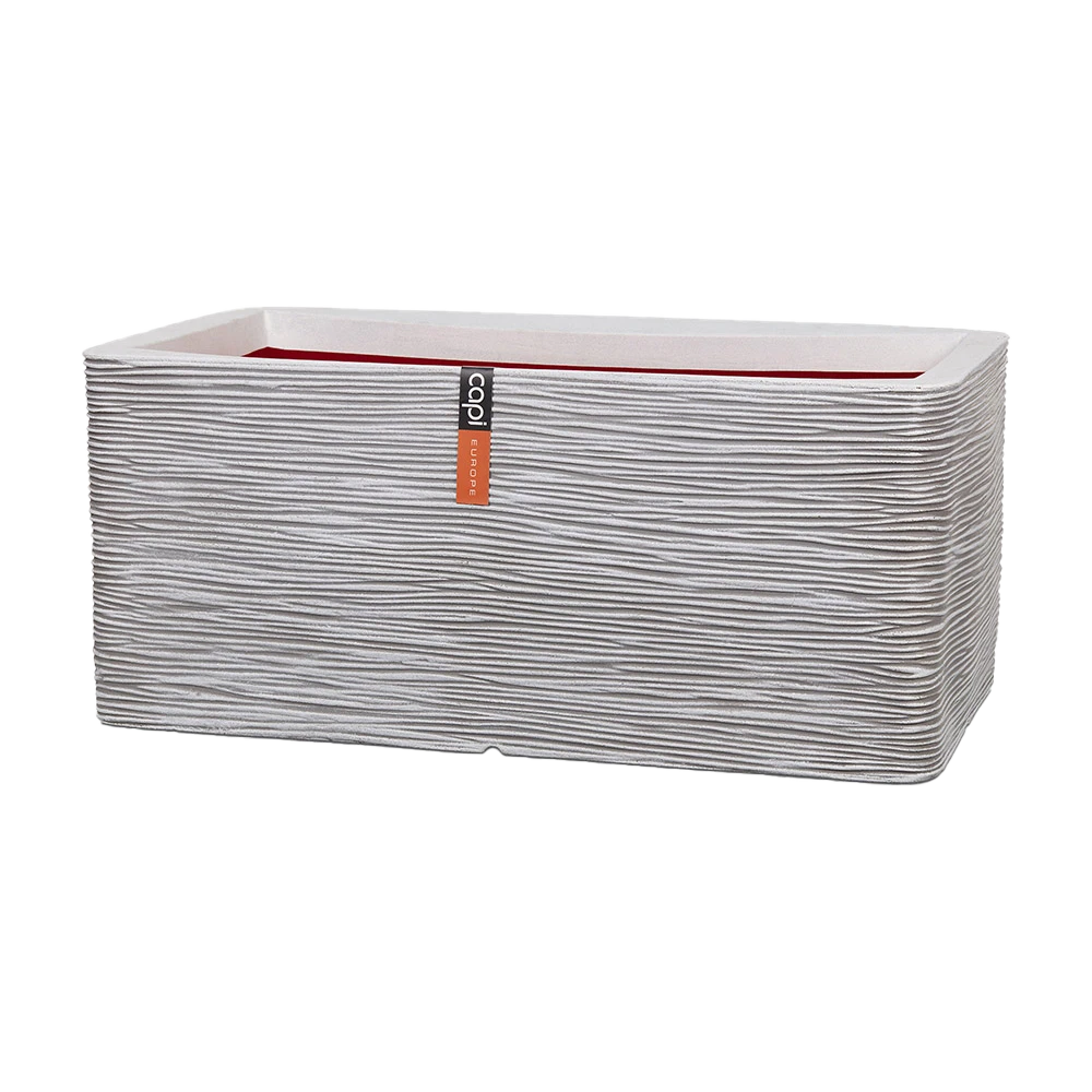 Capi Plantenbak Rechthoek Nature Rib NL - L73 X B39 X H32cm - Ivoor 3 Capi Plantenbak Rechthoek Nature Rib NL - L73 X B39 X H32cm - Ivoor