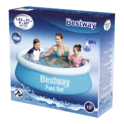 Bestway Opblaasbaar Zwembad - Fast Set - 183x51cm -Groen Verkoop bestway opblaasbaar zwembad fast set 183x51cm 5