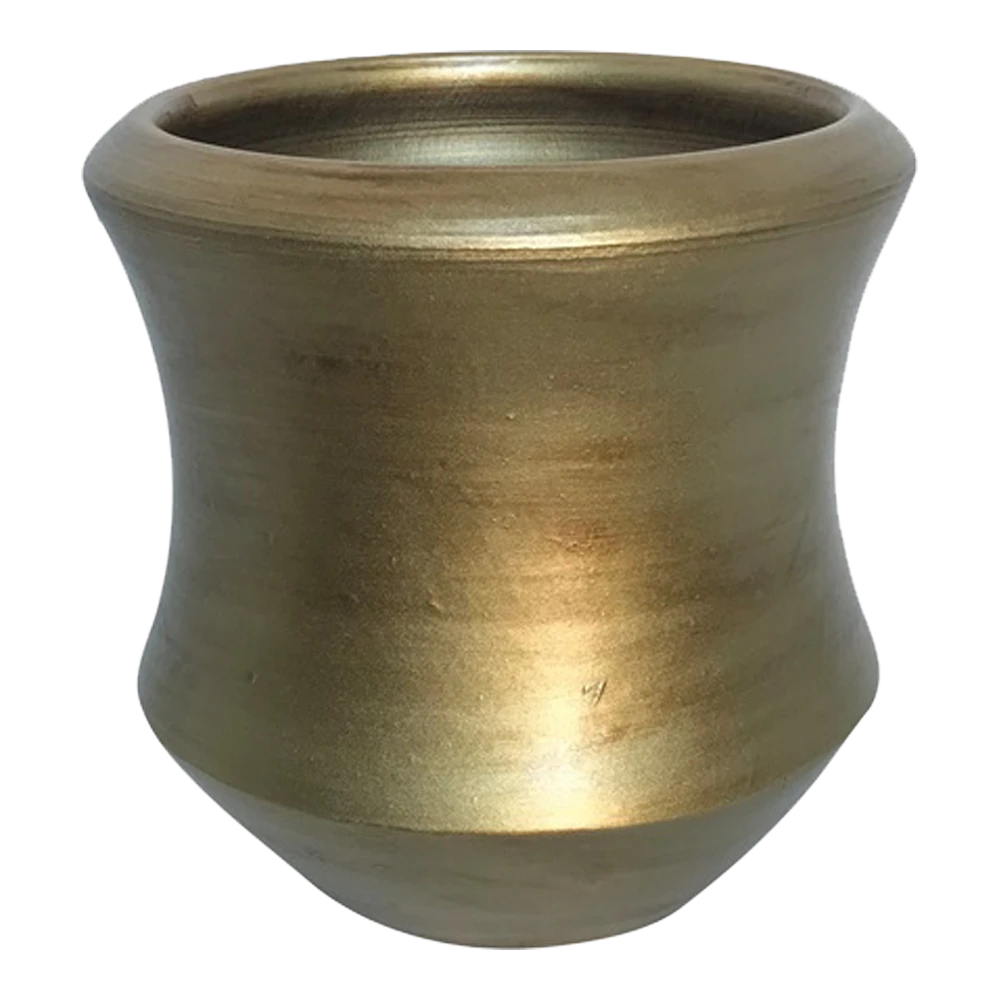 Bloempot Ballarat - D21 X H21cm - Mat Goud 3 Bloempot Ballarat - D21 X H21cm - Mat Goud