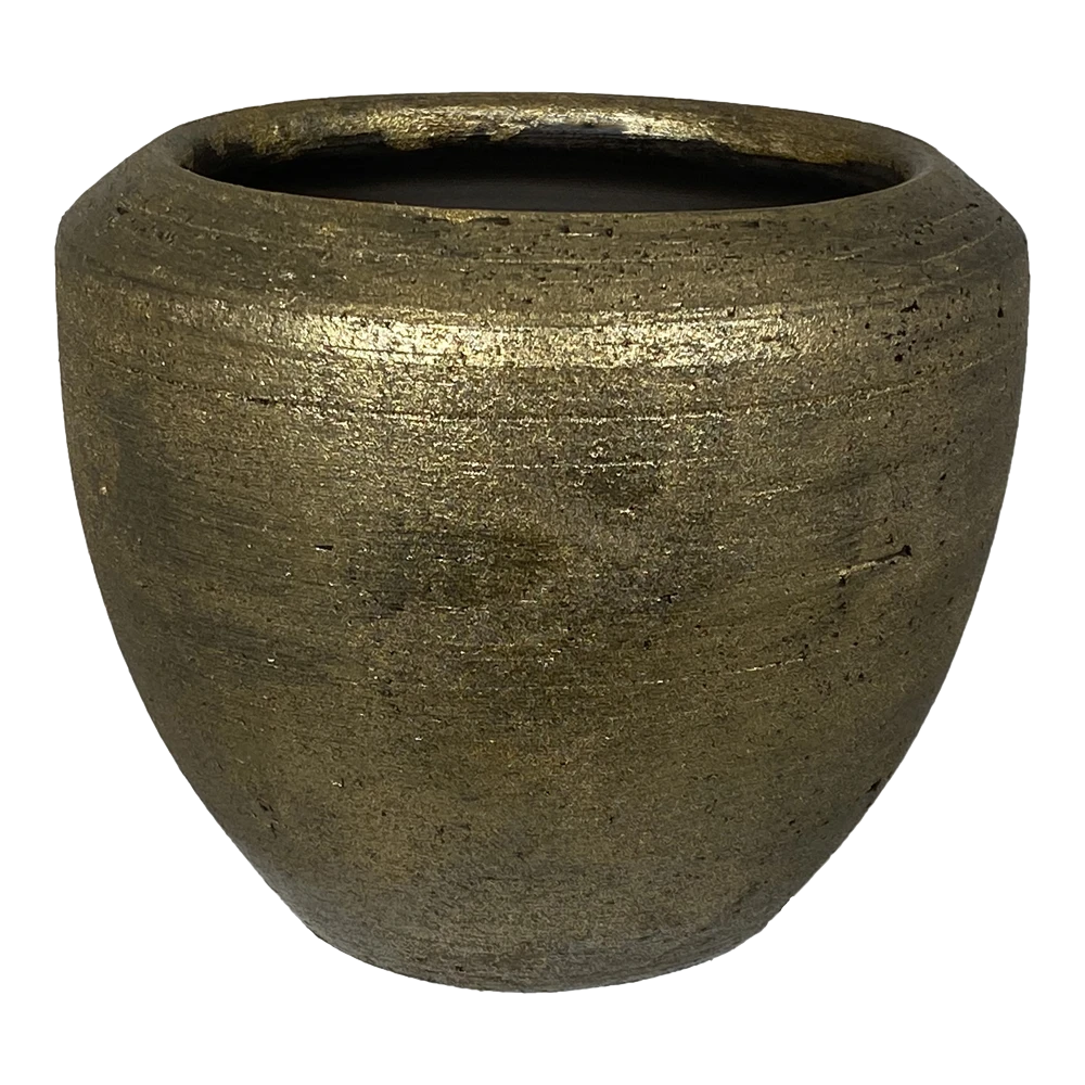 Bloempot Kos - D25 X H23cm - Goud 3 Bloempot Kos - D25 X H23cm - Goud