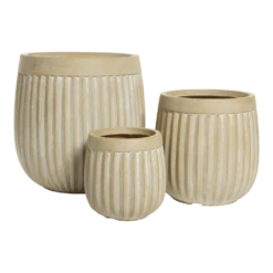 Bloempot Laura - D43 X H43cm - Beige -Groen Verkoop bloempot laura beige bloempot 2