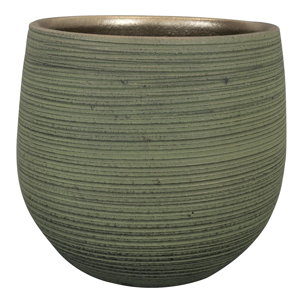 Bloempot Lydia - D31 X H28cm - Shiny Green 3 Bloempot Lydia - D31 X H28cm - Shiny Green