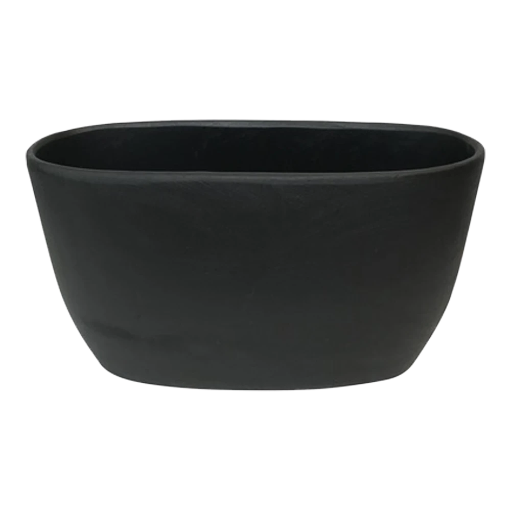 Bloempot Shanon Ovaal - L45 X B18 X H26cm - Mat Zwart 3 Bloempot Shanon Ovaal - L45 X B18 X H26cm - Mat Zwart