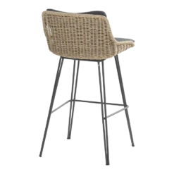 Bohemian Bar Stoel - Naturel - Incl. Kussen -Groen Verkoop bohemian bar stoel naturel incl kussen 3 1