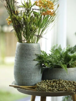 Bloempot Ryan Ovaal - L35 X B12 X H12cm - Shiny Blue -Groen Verkoop boot ryan shiny blue keramiek d35x12 h12 boot 7 14