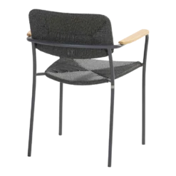 Bora Dining Stoel Met Teak Armleuning - Antraciet -Groen Verkoop bora dining stoel met teak armleuning antraciet 3 1