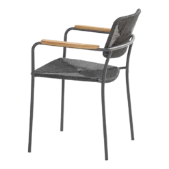 Bora Dining Stoel Met Teak Armleuning - Antraciet -Groen Verkoop bora dining stoel met teak armleuning antraciet 5 1