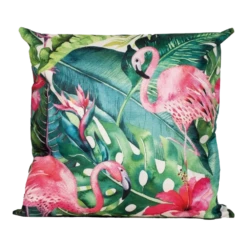Buitenkussen Monstera/flamingo 45x45cm - Tuinkussen