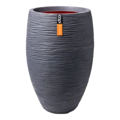 Capi Bloempot Hoog Nature Elegant Deluxe Rib NL - D45 X H72cm - Donkergrijs