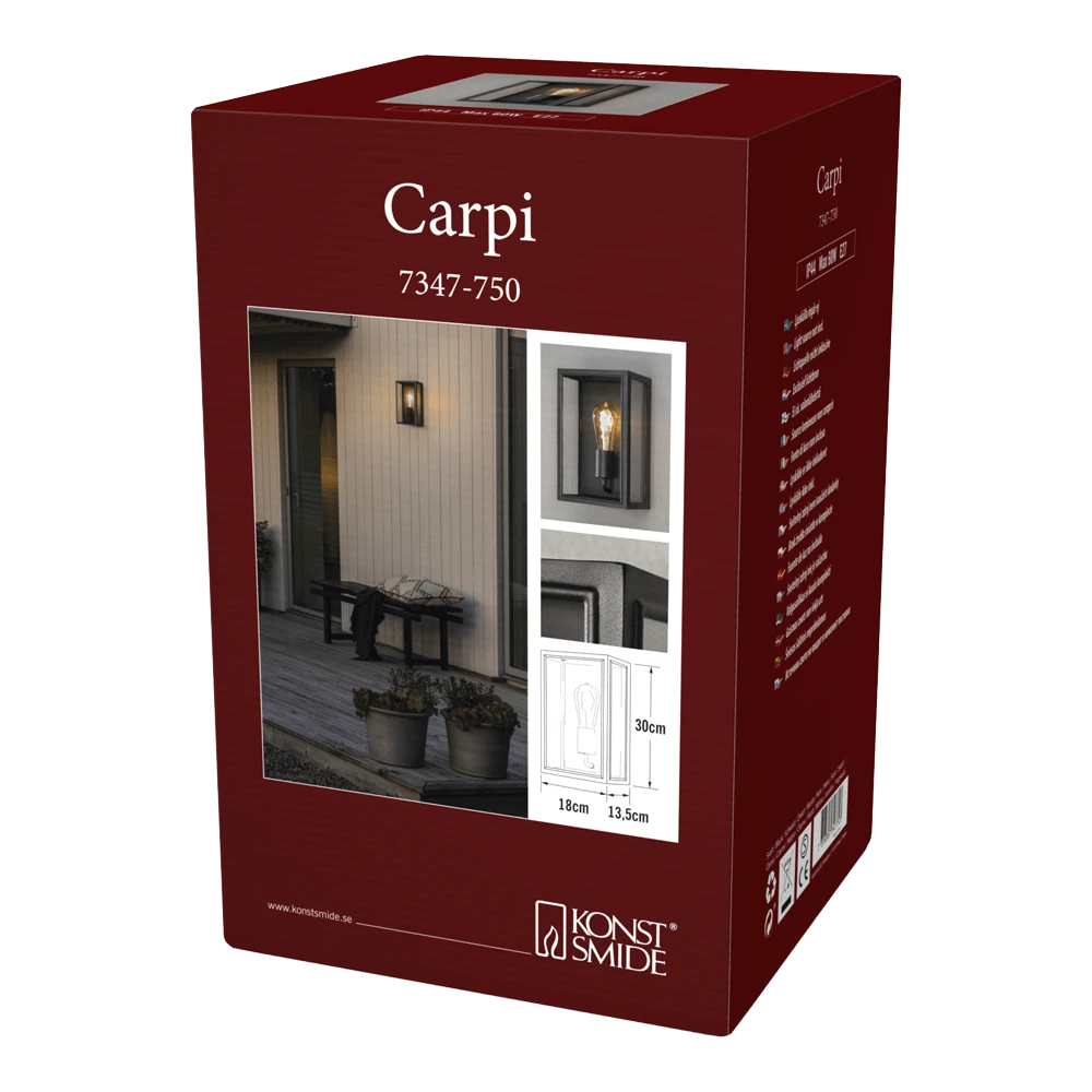 Konstsmide Carpi 230V Wandlamp Flush E27, 12x28cm, Transparant Glas, Max 60W 7 Konstsmide Carpi 230V Wandlamp Flush E27, 12x28cm, Transparant Glas, Max 60W - Afbeelding 5