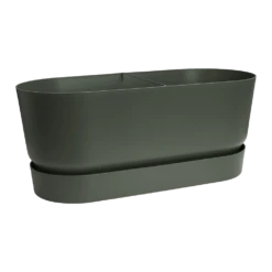 Bloembak Elho Greenville Terrace 80cm - Met Wielen - Bladgroen -Groen Verkoop greenville terrace trough 80cm wheels plantenbak bladgroen 3 10