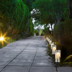 Lumineo LED Solar Tuinlamp - D6 X H14cm - RVS - 10st. -Groen Verkoop led solar tuinlamp d6 x h14cm rvs 10st solar 3 3