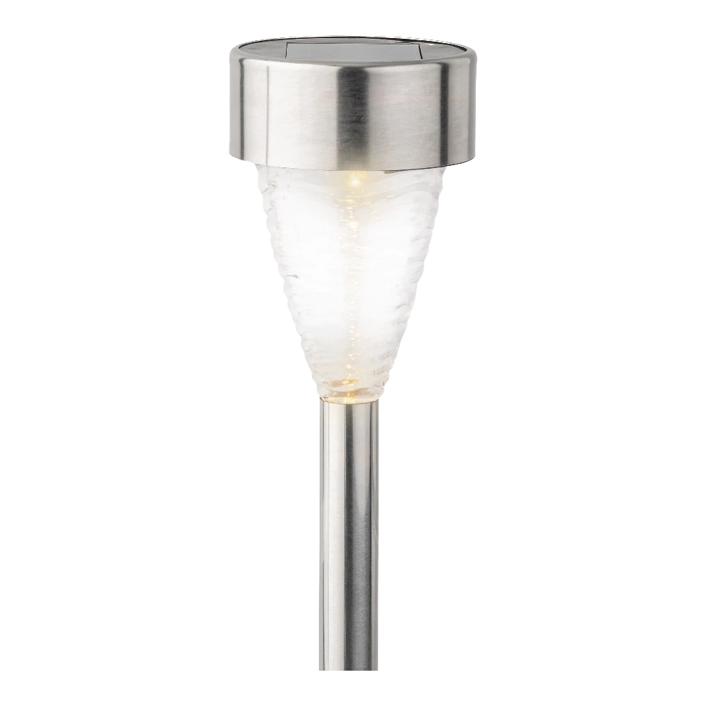 Lumineo LED Solar Tuinlamp - RVS - D7 X H27cm - 4st. - Afbeelding 4
