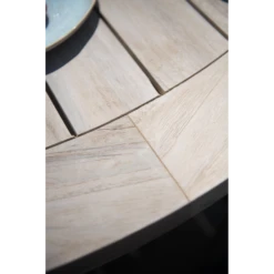 Louvre Dining Tafel Met Alu Poten - U00f8 160 Cm - Natural Teak -Groen Verkoop louvre dining tafel met alu poten 160 cm natural teak 5 1