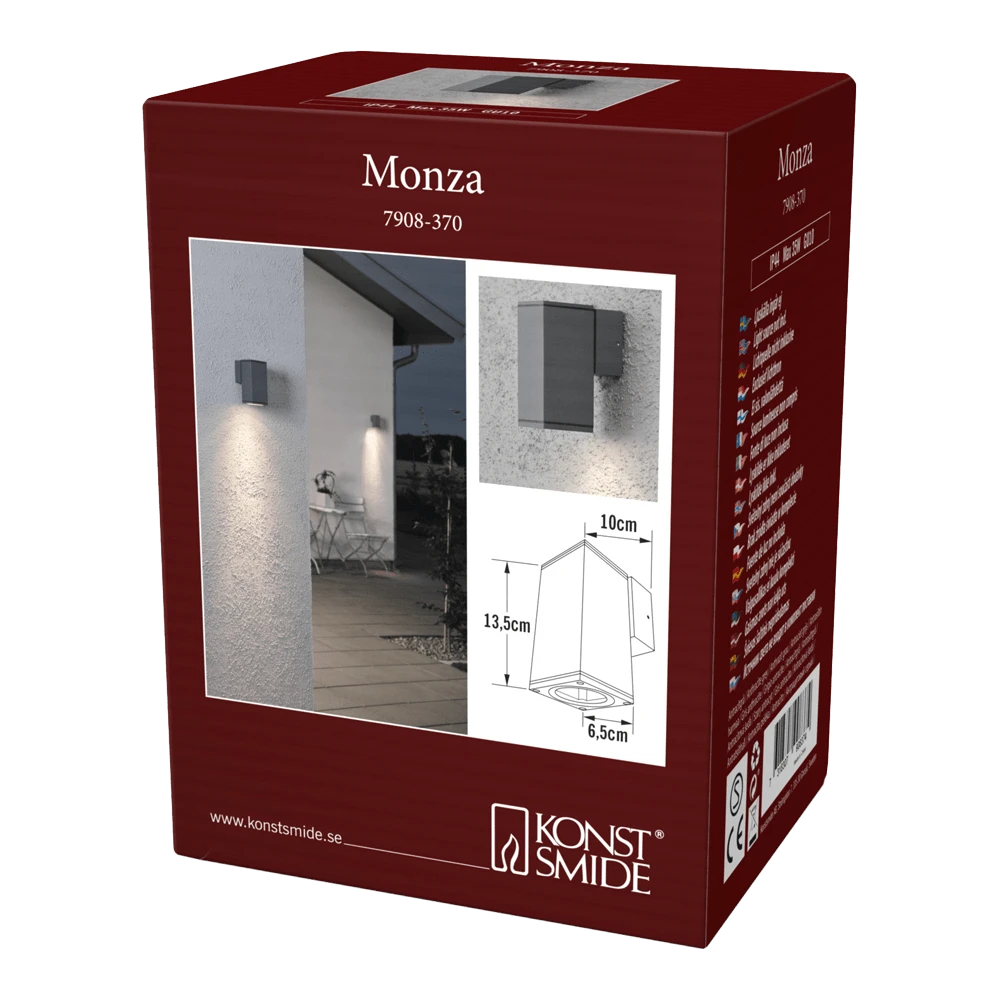 Konstsmide Monza 230V Wandlamp Downspot 13.5cm, GU10 Max 1x 35W - Afbeelding 4
