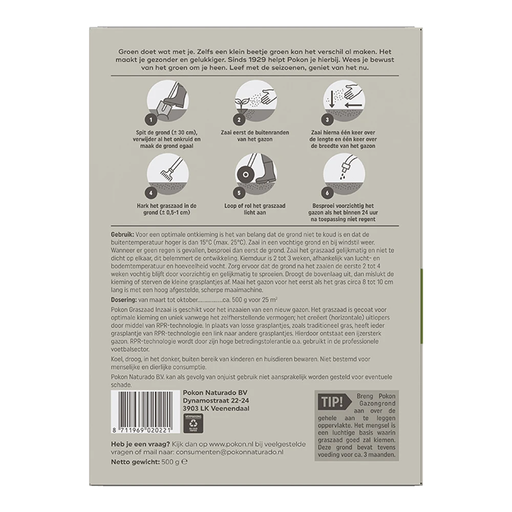 Pokon Graszaad Inzaai 500gr - Graszaad 4 Pokon Graszaad Inzaai 500gr - Graszaad - Afbeelding 2