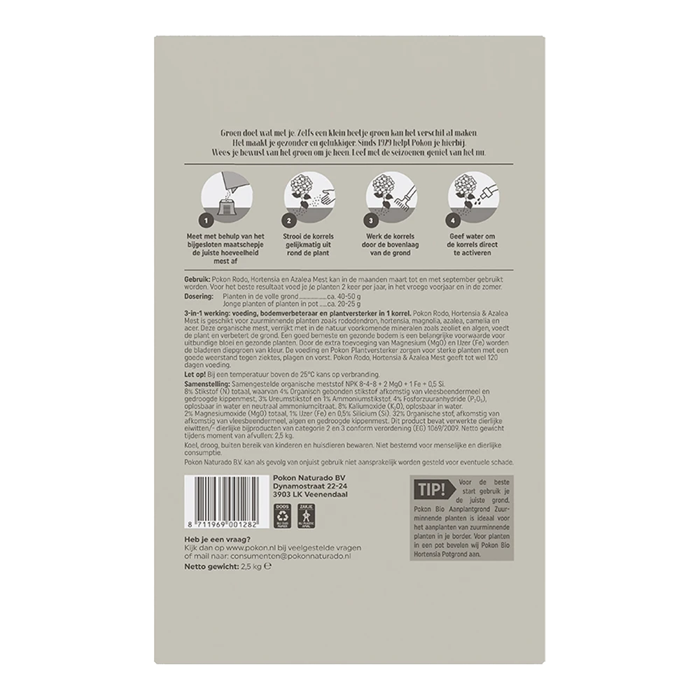 Pokon Rhododendron, Hortensia & Azalea Mest 2,5kg - Tuinplanten Voeding - Afbeelding 2
