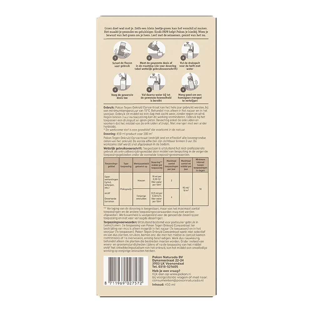 Pokon Tegen Onkruid Concentraat 450ml - Onkruid En Aanslag 4 Pokon Tegen Onkruid Concentraat 450ml - Onkruid En Aanslag - Afbeelding 2