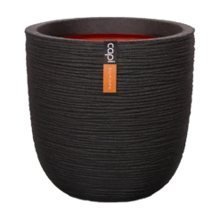 Capi Bloempot Bol Nature Rib NL - D35 X H34cm - Zwart 5 Capi Bloempot Bol Nature Rib NL - D35 X H34cm - Zwart -Groen Verkoop pot bol rib nl 35x34 zwart bloempot 1 8
