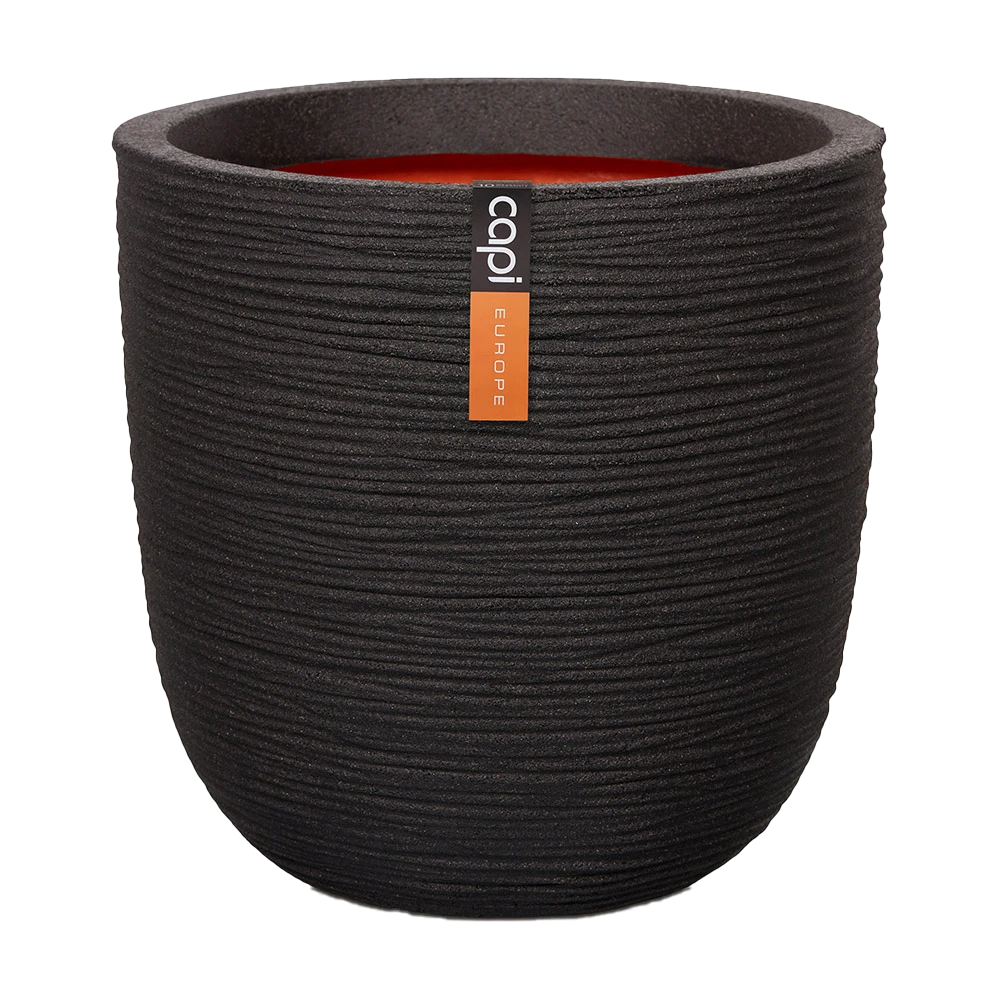 Capi Bloempot Bol Nature Rib NL - D35 X H34cm - Zwart 4 Capi Bloempot Bol Nature Rib NL - D35 X H34cm - Zwart - Afbeelding 2