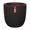 Capi Bloempot Bol Nature Rib NL - D43 X H41cm - Zwart -Groen Verkoop pot bol rib nl 43x41 zwart bloempot 1 8