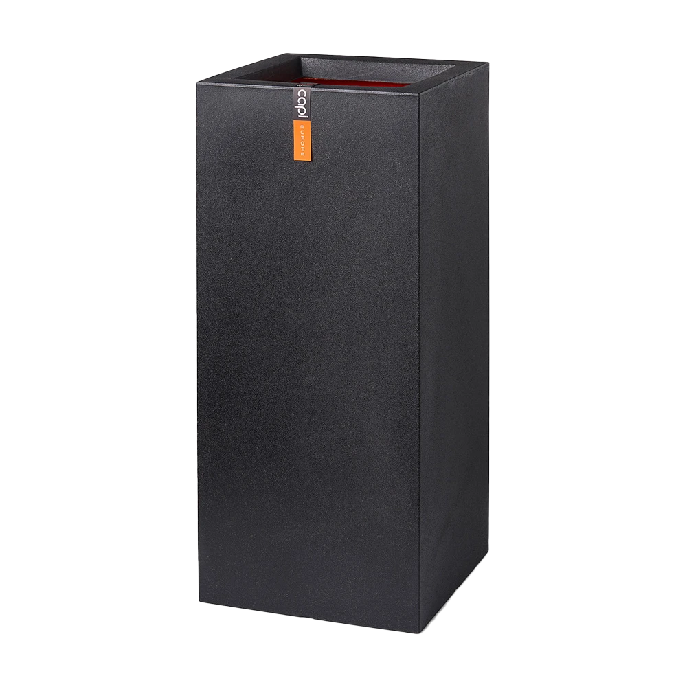 Capi Plantenbak Rechthoek Urban Smooth NL - L36 X B36 X H79cm - Zwart 3 Capi Plantenbak Rechthoek Urban Smooth NL - L36 X B36 X H79cm - Zwart