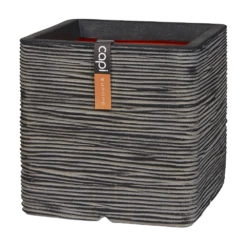 Capi Plantenbak Vierkant Nature Rib NL - L30 X B30 X H30cm - Antraciet
