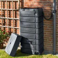 Regentank 276L Kunststof - Antraciet - H135x60x40cm - Nature -Groen Verkoop regentank 276l kunststof antraciet h135x60x40cm 4 1