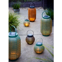 Lumineo Solar Lantaarn - LED - D20 X H36cm - Zwart/Goud -Groen Verkoop solar lantaarn led d20 x h36cm zwart goud solar 3 3