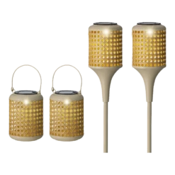 Lumineo Solar Set Met Tuinlamp En Lantaarn - LED - D10.5 X H80cm - Naturel - 4st. 11 Lumineo Solar Set Met Tuinlamp En Lantaarn - LED - D10.5 X H80cm - Naturel - 4st. -Groen Verkoop solar set met tuinlamp en lantaarn led d105 x h80cm naturel 4st solar 5 3