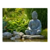 Tuinposter Buddha Met Hosta - L - 120x90cm -Groen Verkoop tuinposter buddha met hosta l 120x90cm tuinposters 1