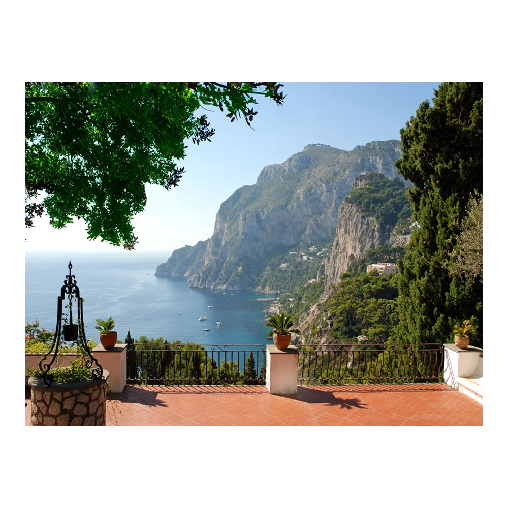 Tuinposter Mediterraans Terras - L - 120x90cm 3 Tuinposter Mediterraans Terras - L - 120x90cm