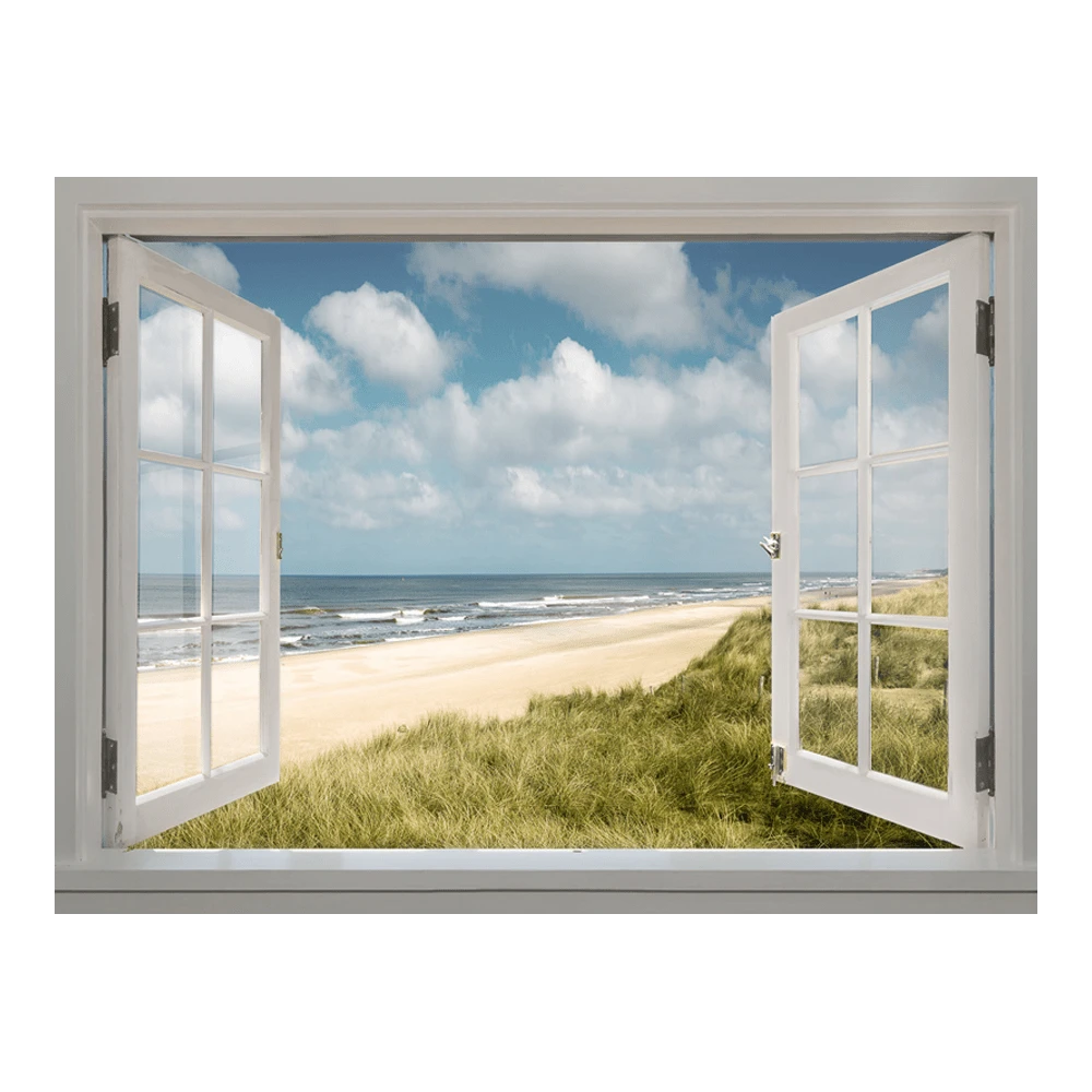 Tuinposter Strand Kozijn - L - 120x90cm 2 Tuinposter Strand Kozijn - L - 120x90cm