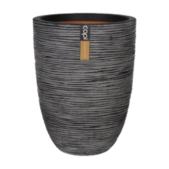 Capi Bloempot Nature Elegant Rib NL - D46 X H58cm - Antraciet