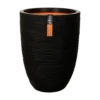 Capi Bloempot Nature Elegant Rib NL - D46 X H58cm - Zwart -Groen Verkoop vaas elegant laag rib nl 46x58 zwart bloempot 1 4